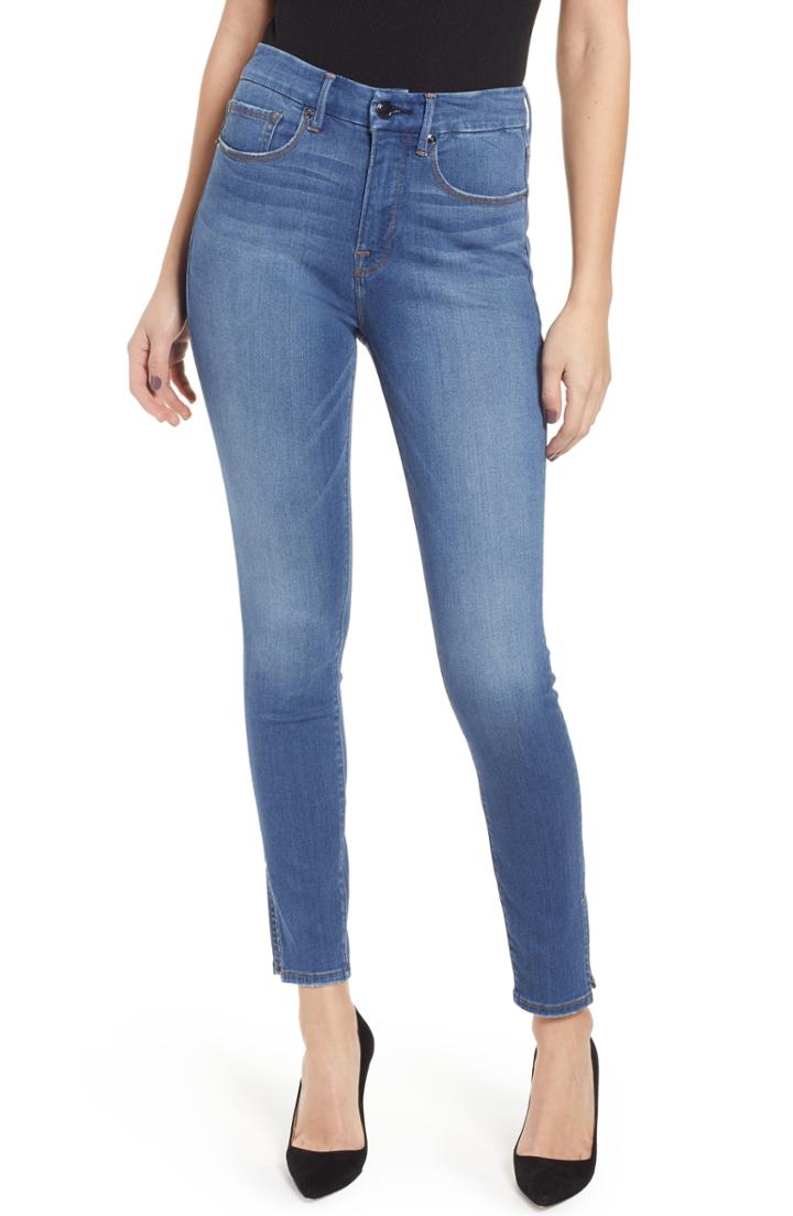 Women's Good American Good Legs Side Slit High Waist Skinny Jeans