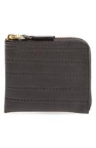 Men's Comme Des Garcons 'embossed Stitch' Leather Half Zip French Wallet - Grey