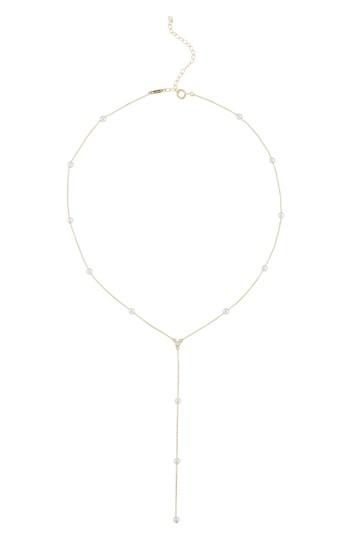 Women's Mizuki Diamond & Pearl Station Necklace