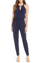 Women's Michael Michael Kors Ring Neck Jumpsuit - Blue