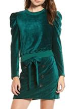 Women's Moon River Velour Puff Sleeve Sweatshirt - Green