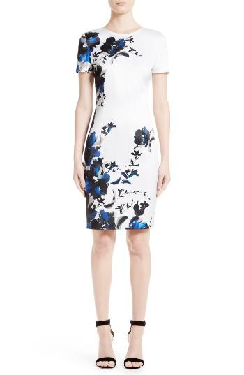 Women's St. John Collection Spring Blossom Satin Dress