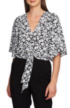 Women's 1.state Romantic Meadow Tie Front Blouse, Size - Black
