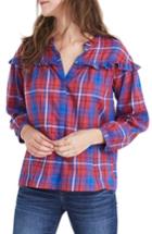 Women's Madewell Plaid Ruffle Shirt - Red