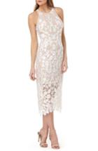 Women's Js Collections Embroidered Tea Length Dress - Ivory