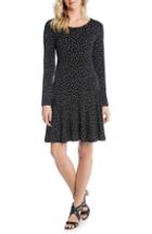 Women's Karen Kane Dakota Dot Jersey A-line Dress - Black