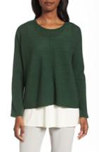 Women's Eileen Fisher Merino Wool Sweater, Size - Green