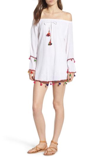 Women's Raga Havana Daze Pompom Off The Shoulder Dress - White