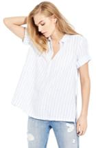 Women's Ayr The Burst Stripe Linen Shirt - White