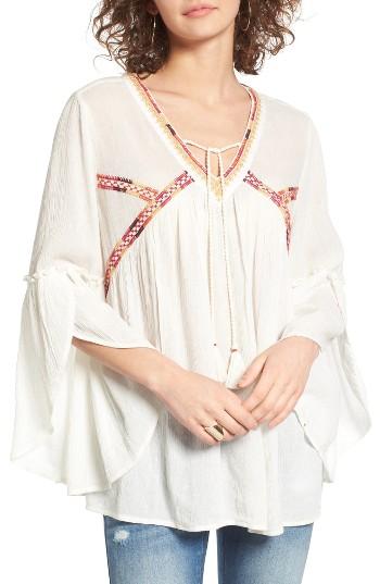 Women's Sun & Shadow Boho Bell Sleeve Top