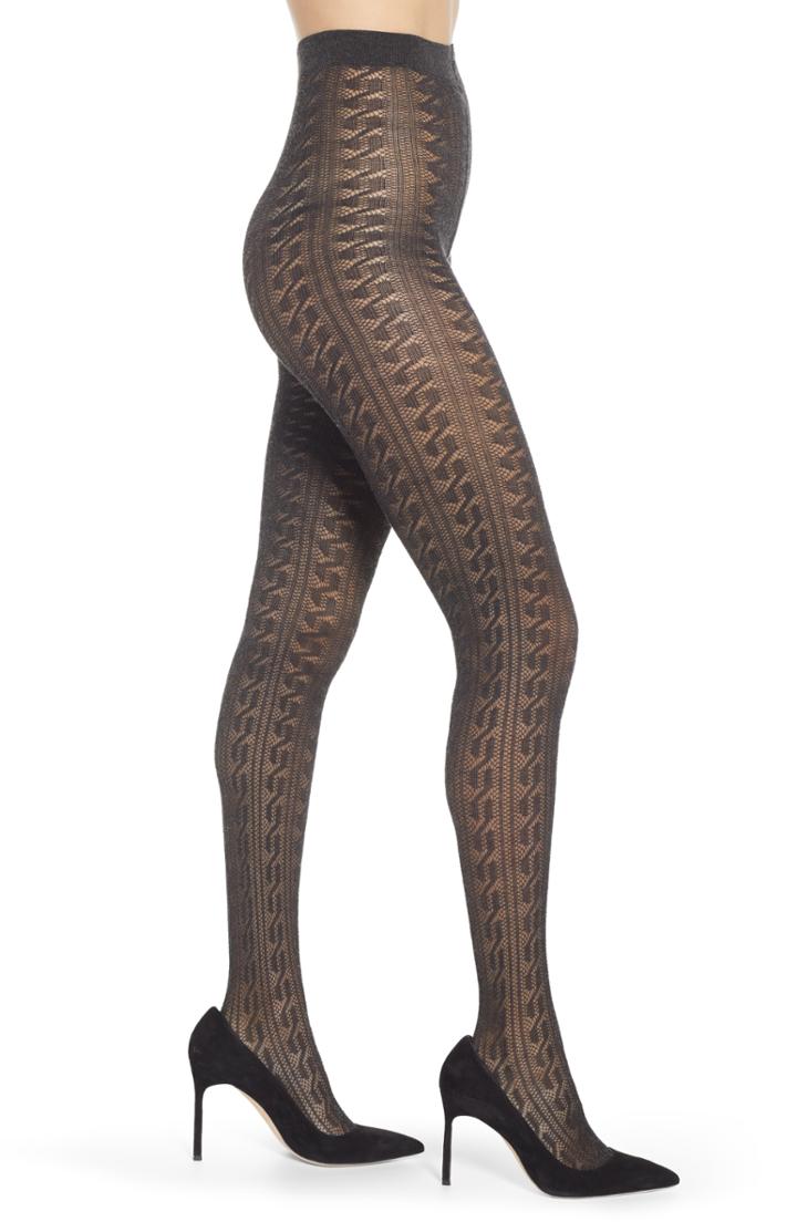 Women's Nordstrom Open Knit Tights - Grey