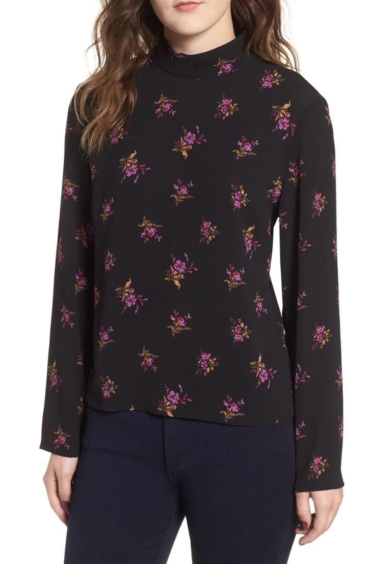 Women's Bp. Floral Mock Neck Top