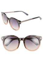 Women's Tom Ford Janina 53mm Special Fit Round Sunglasses - Grey/ Other/ Gradient Smoke