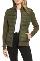 Women's Marc New York Puffer Jacket With Knit Sleeves - Green