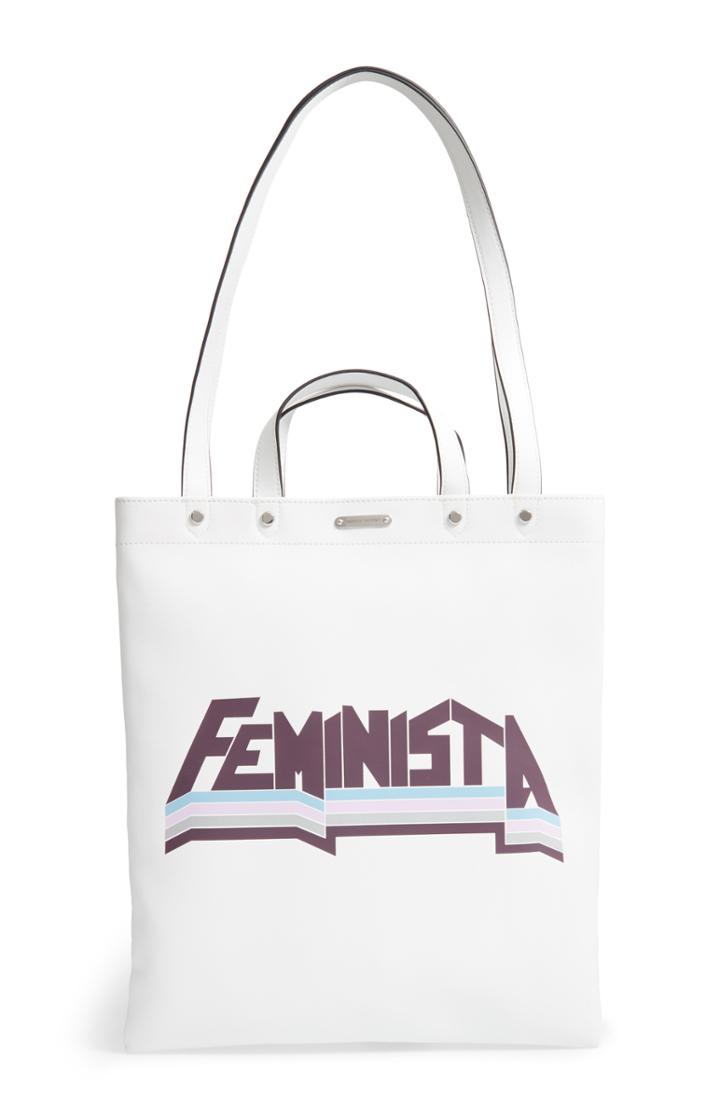 Rebecca Minkoff Feminista North/south Leather Tote - White