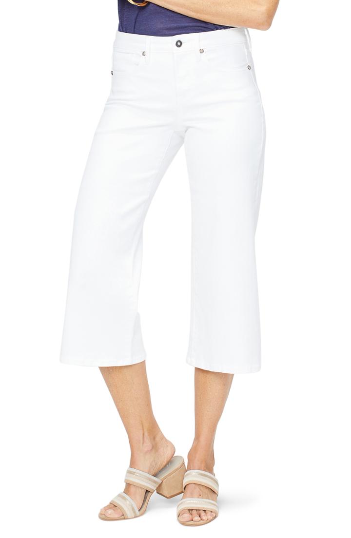 Women's Nydj Wide Leg Capri Jeans - White