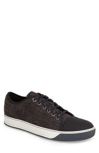 Men's Lanvin Embossed Nubuck Low Top Sneaker