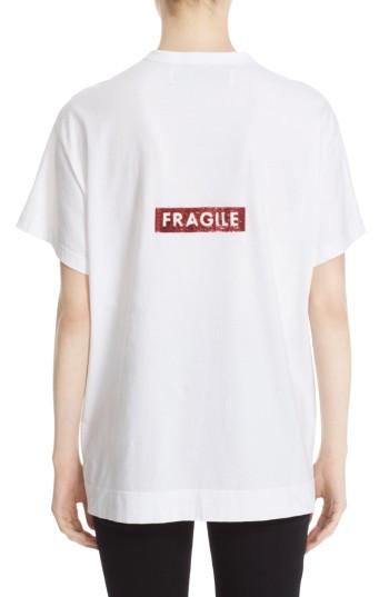 Women's Tu Es Mon Tresor Fragile Sequin Back Logo Tee
