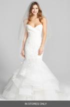 Women's Bliss Monique Lhuillier Lace & Tulle Mermaid Dress, Size In Store Only - White