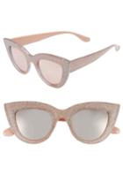Women's Bp. 45mm Glitter Cat Eye Sunglasses - Pink/ Silver