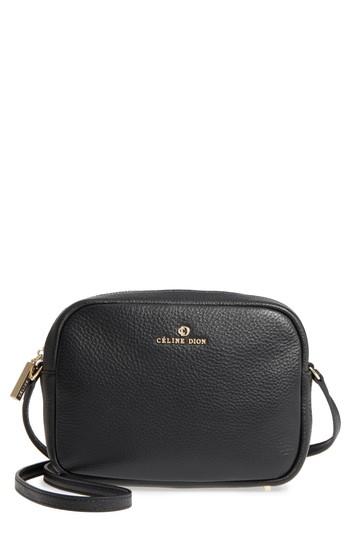 Celine Dion Adagio Leather Camera Crossbody Bag - Black