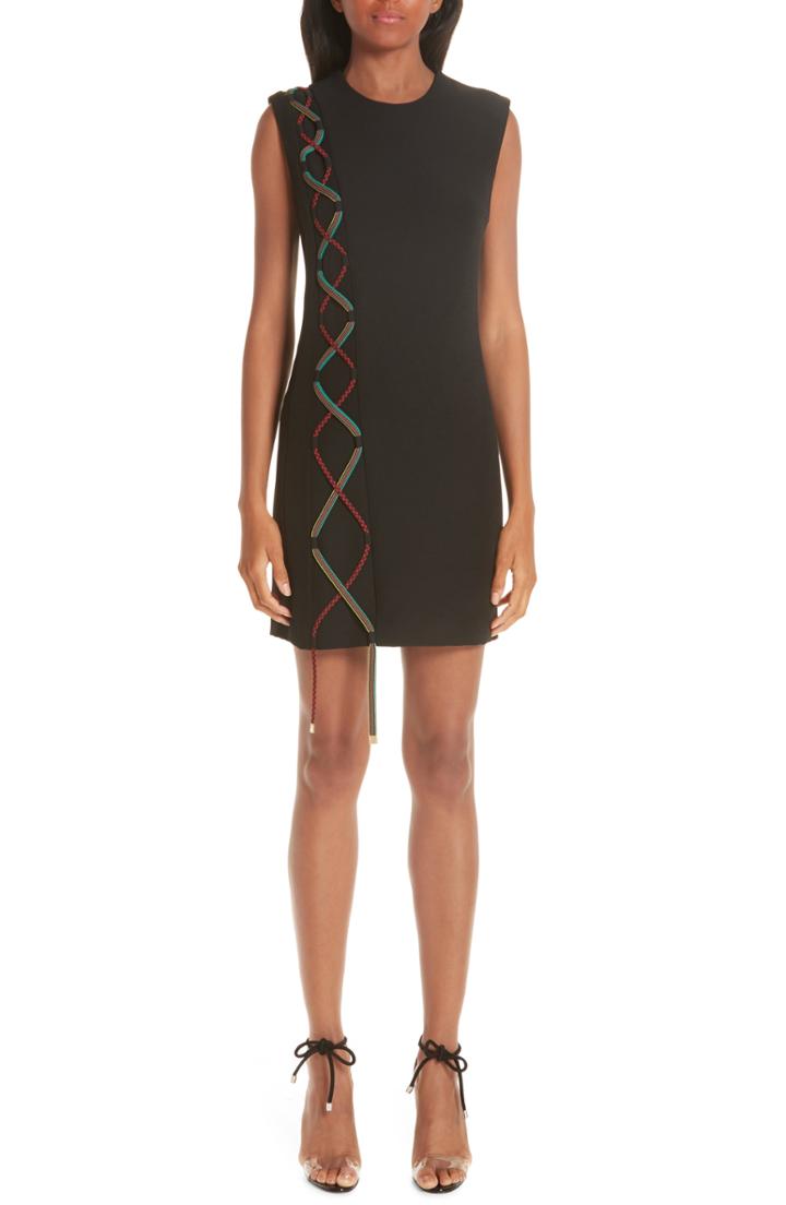 Women's Versace Lace-up Detail Dress Us / 46 It - Black