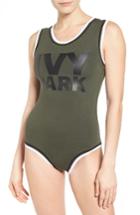 Women's Ivy Park Stripe Trim Logo Bodysuit - Brown
