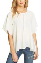 Women's Cece Textured Stretch Crepe Blouse - Ivory