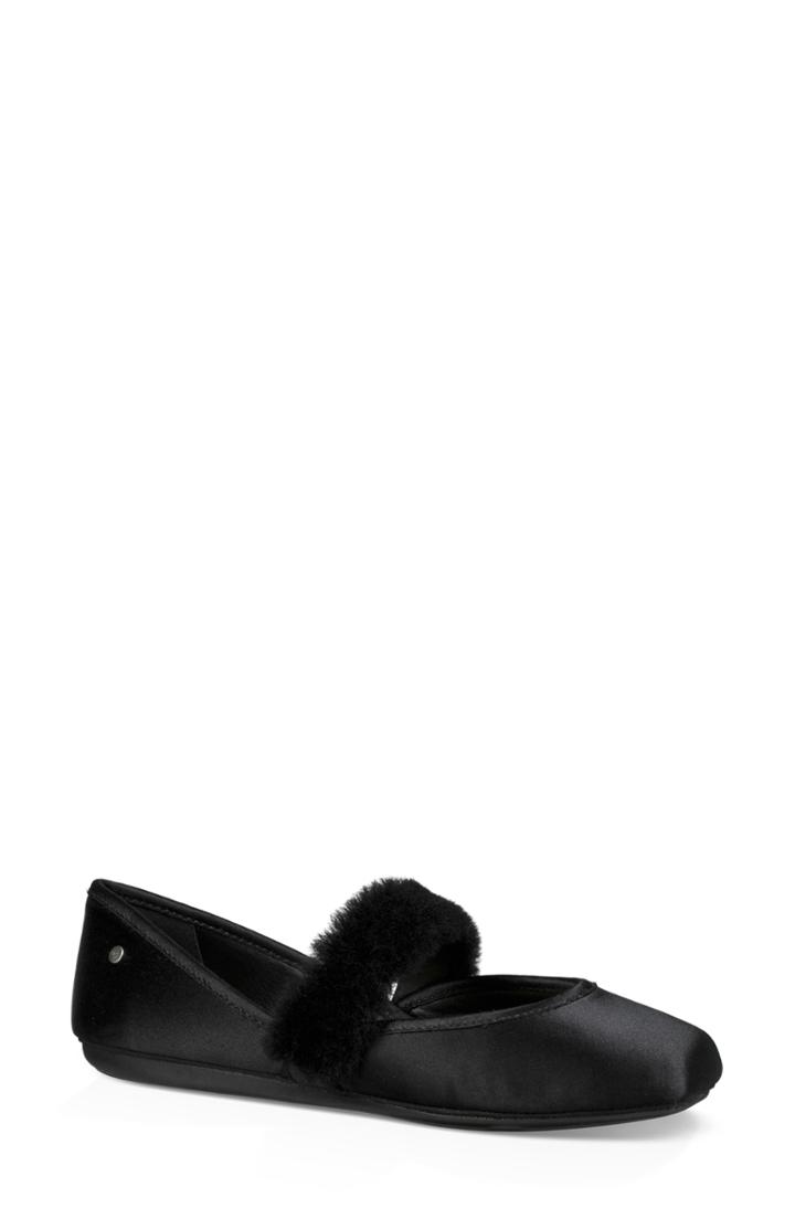 Women's Ugg Lena Fluff Flat .5 M - Black