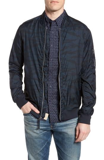 Men's Nifty Genius Print Bomber Jacket - Blue