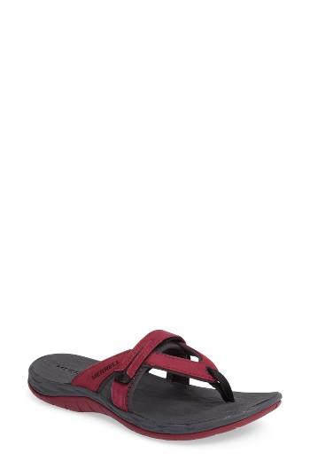 Women's Merrell Siren Flip Q2 Waterproof Sandal M - Red