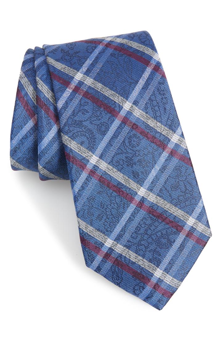 Men's Calibrate Gatrell Plaid Tie, Size - Blue