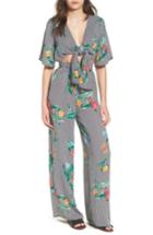 Women's Socialite Tie Front Jumpsuit, Size - Black