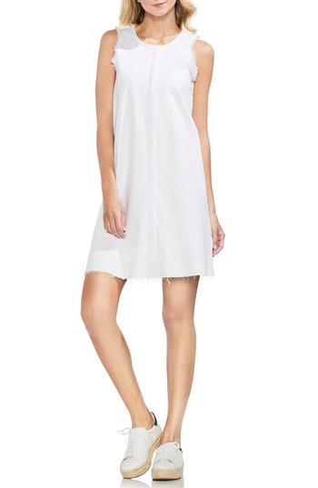 Women's Vince Camuto Frayed Twill Shift Dress, Size - White