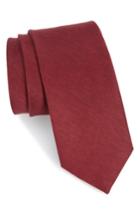 Men's The Tie Bar Solid Linen & Silk Tie, Size - Red