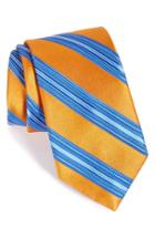 Men's Nordstrom Men's Shop Stripe Silk Tie, Size - Orange
