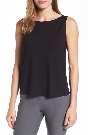 Women's Eileen Fisher Jersey Shell, Size - Black