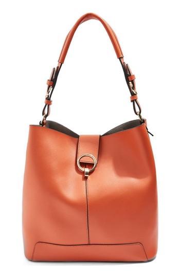 Topshop Harper Faux Leather Hobo - Orange