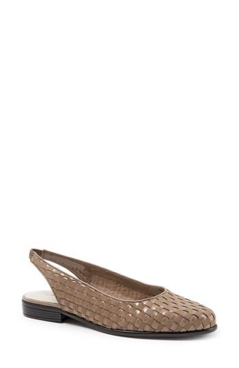 Women's Trotters Lucy Slingback Flat M - Beige