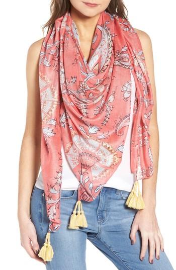 Women's Caslon Print Pareo, Size - Coral