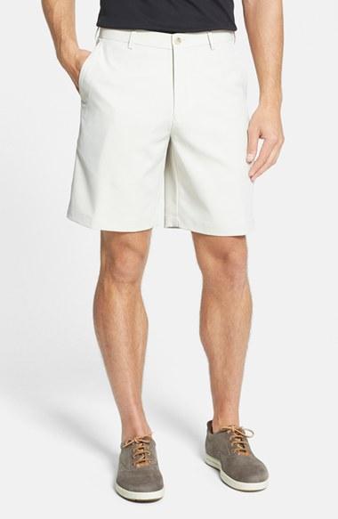 Men's Peter Millar 'salem' Flat Front Performance Shorts - Beige