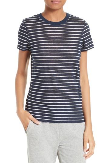 Women's Atm Anthony Thomas Melillo School Boy Stripe Linen Tee - Blue