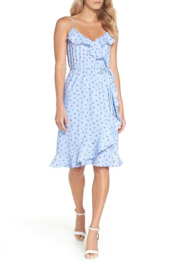 Women's J.crew Cherry Print Wrap Dress - Blue