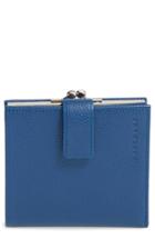 Women's Longchamp 'le Foulonne' Pebbled Leather Wallet - Blue