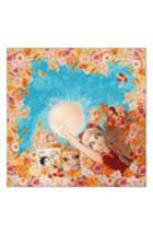 Women's Gucci Manga Soul Square Silk Scarf, Size - Blue