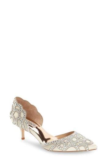 Women's Badgley Mischka 'ginny' Embellished D'orsay Pump M - Ivory