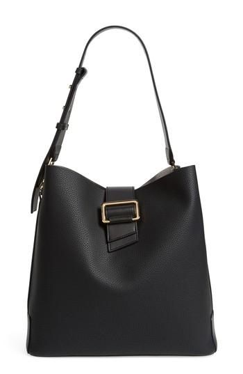 Topshop Seema Buckle Hobo Bag - Black
