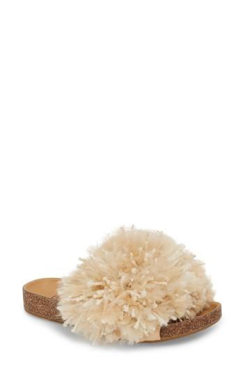 Women's Ugg Cindy Yarn Pom Sandal M - Beige