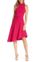 Women's Eliza J Asymmetrical Fit & Flare Sweater Dress - Pink