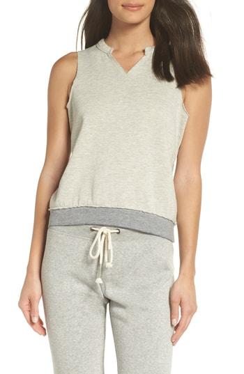 Women's The Laundry Room Tko Split Neck Sleeveless Sweatshirt - Grey